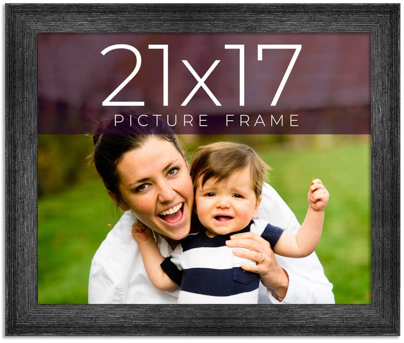 21x17 Frame Black Real Wood Picture Frame Width 1.5 inches | Interior Frame Dept Model