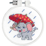Kid Stitch' Cross Stitch Kit ~ Rainy Day Elephant EASY FOR BEGINNERS #021-1836 Model