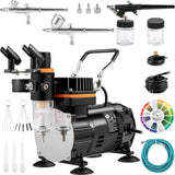 Airbrush Kit Dual-action Airbrush Compressor Art Makeup Model with 3 Airbrushes Model