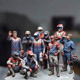 1/35 Scale 50mm Resin Figure Off Road Motorcycle Rider 10set Unpainted Model Model
