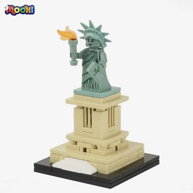 MOOXI Statue of Liberty Mini Building Block Set ¨C MOC 120 Pcs Display Figurine Model