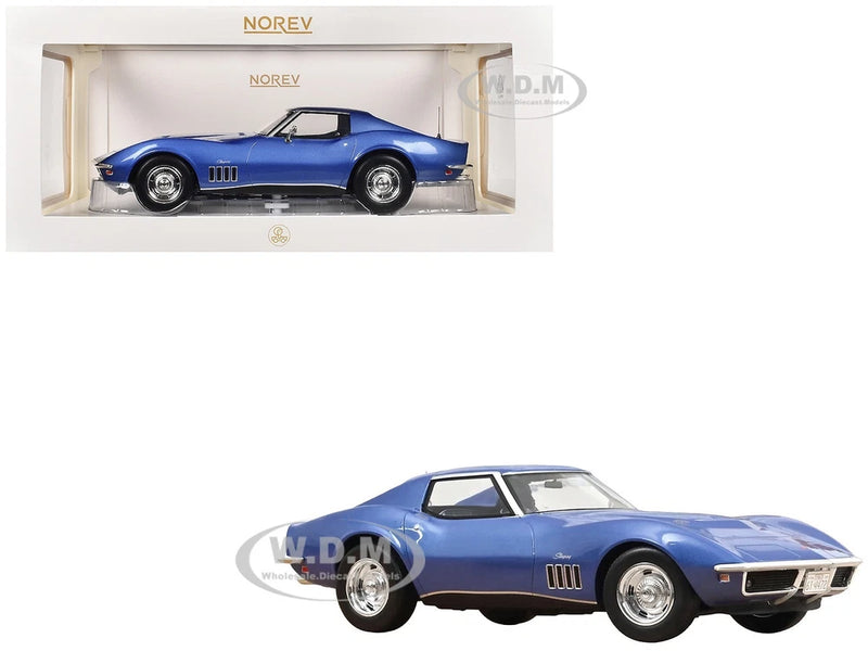 1969 CHEVROLET CORVETTE COUPE LE MANS BLUE 1/18 DIECAST MODEL BY NOREV 189034 Model