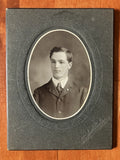 Handsome Young Man 5x6 Antique Photo On Board Fresno CA Model