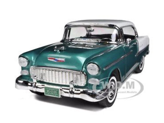1955 CHEVROLET BEL AIR HARD TOP GREEN 1/18 DIECAST MODEL CAR BY MOTORMAX 73185 Model