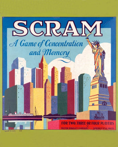 Scram Board Game Cover Box Top Artwork Print Milton Bradley 8x10 photo c. 1945 Model