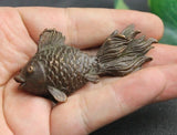 Brass Goldfish Animal Statue Small Sculpture Tabletop Figurine Home Decor Gifts Model