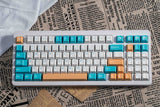 Cyan White Orange Cherry Profile Dye Sublimation PBT Keycap Set Model