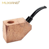 MUXIANG Briar Wood Block Pre Drilled Beginner DIY Kit Semi-Finished Tobacco Pipe Model