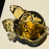 Natural bright citrine rat bag figurine calms spirit bedroom desktop display Model