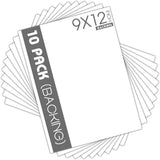 Mat Board Center, White Backing Boards - Full Sheet - for Art, Prints, 9x12 Model