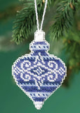 MILL HILL CHRISTMAS JEWELS ORNAMENTS Beaded Cross Stitch Kit SAPPHIRE OPAL Model