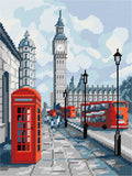 DIY Printed Tapestry Kit "London", size 14.2x18.5 in / 36x47 cm, Brvsk Model