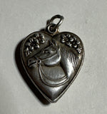 Vintage Sterling Silver Puffy Heart Horse Flower Equestrian Charm Charms