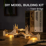 Rolife DIY Tower Bridge Wooden 3D Puzzle Toy Adult Kids Model Building Toy Gifts Model