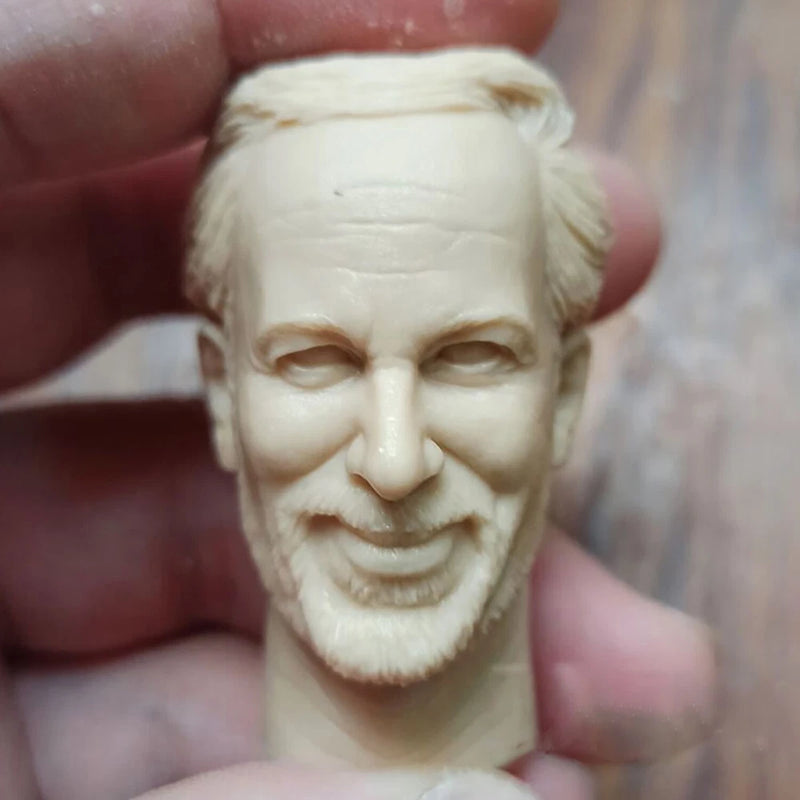 1/6 Unpainted Steven Allan Spielberg Head Carving Sculpt Model Toys Model