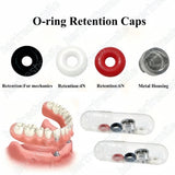 Dental O-Ring Retention Cap Kit For Ball Attachment Abutment Fit Oss 4pcs/Kit Model