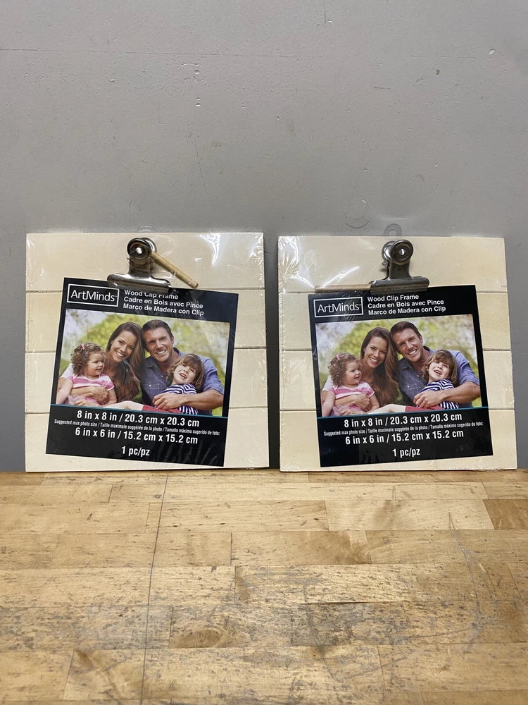 2 ArtMinds Wood Clip Board Frame Photo Frame 8 x 8 inch Natural Color Model