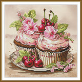 Counted cross stitch kit DIY unprinted canvas Pink cupcake set needlecraft 2342 Model