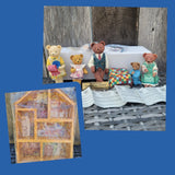 KNICKERBOCKER 75th ANNIVERSARY TEDDY BEAR FAMILY & DISPLAY CABINET ALL NEW BOXED Model