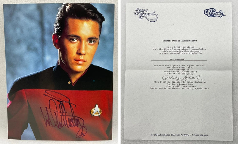 Wil Wheaton Star Trek Hand Signed 8 x 10 Photo Autograph COA by The Score Board Model