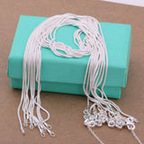 10PCS Wholesale 925 Silver Plated 1MM Snake Chain Necklace XXDC08 Charms