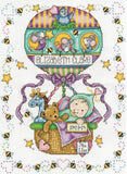 DIY Tobin Balloon Ride Baby Birth Record Gift Counted Cross Stitch Kit 11x14 Model