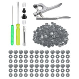 Plastic Snaps Fasteners with Snap Pliers, 100 Set T8 No-Sew Button Kit Grey Model