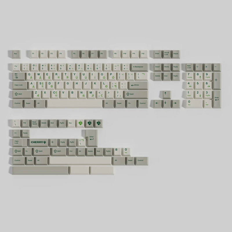 Retro 1.5MM Thickness Irish Keycap Set Cherry Profile Dye-subbed PBT Keycaps Model