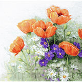 Luca-S counted Cross Stitch kit "Poppies V",28,5x28cm, DIY Model