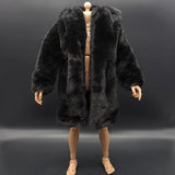1/6 Scale Stylish black Fur Coat Model Fit for 12" Action Figure Soldier HT Model