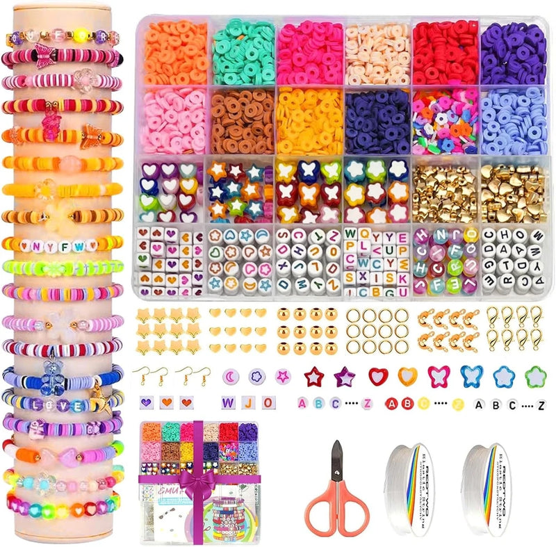 Bracelet Making Kit 2800pc Beads Alphabet Charms DIY Jewelry Craft Organizer Set Model