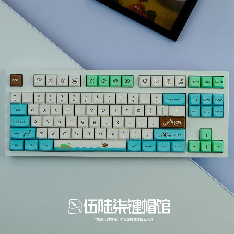 Animal Crossing Forest Friends KeyCaps PBT XDA Heigh 135 Keys For Keyboard Gift Model