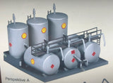 OIL / GAS BULK DISTRIBUTION DEPOT w/ 6 TANKS - HO Scale PLASTIC KIT - NEW Model