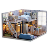 DIY 1:24 Scale Dollhouse Kit, Furniture, Music & Dust Proof Cover for All Ages Model