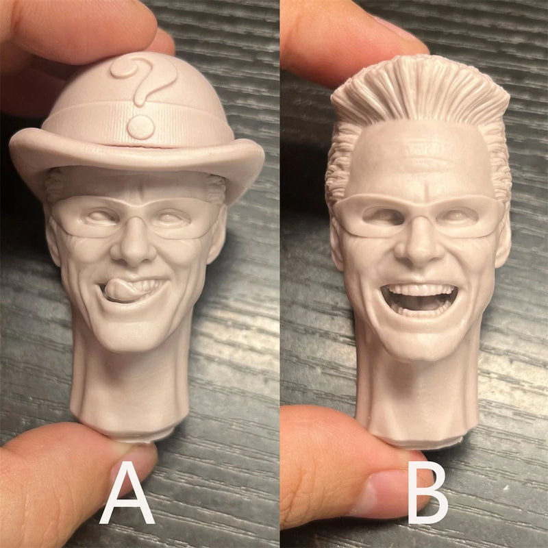 1/6 Unpainted Edward Nygma Head Carving Sculpt Model Toys Fit 12'' Figure Model