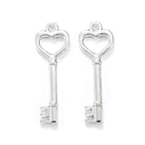 BLUK 50Pcs Key Charms DIY Jewelry Making Pendants Antique Silver Charms
