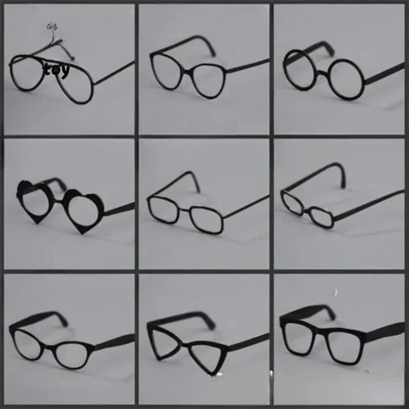 1/6 Scale Soldier Trendy Sunglasses Metal Hipster Glasses Modeling Accessories Model