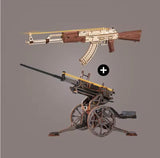 Anti-Aircraft & AK 47  Gun 3D Wooden Puzzle 1:8 Scale Mechanical Model DIY Model