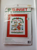 New Sunset Cross Stitch Christmas Kit  "Santa's Advice" Vintage 1993 - 18342 Model