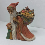 Christmas Primitive Santa OLD Father St Nick Figurine HP Display Hand Paint Model