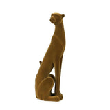 Panther Statue Flocked Leopard Sculpture Matte Cat Figurine for Living Room, Model