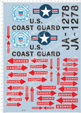United States Coast Guard 1790 JA-1278 Model Kit Water Decal Model