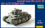 Swedish light tank Strv m / 41 SII, plastic model kit scale 1/72 Unimodel 495 Model