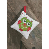 Permin counted cross stitch kit "Pincushion green owl", 12x12cm, DIY, 03-7395 Model
