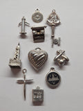 Sterling Silver ~ Lot Of 10 ~ ALL 10 CHARMS ~ 15 Grams ~ VINTAGE Charms