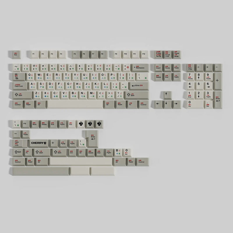Retro Traditional Chinese Cangjie Keycap Cherry Profile Dye Subs PBT Keycaps Model