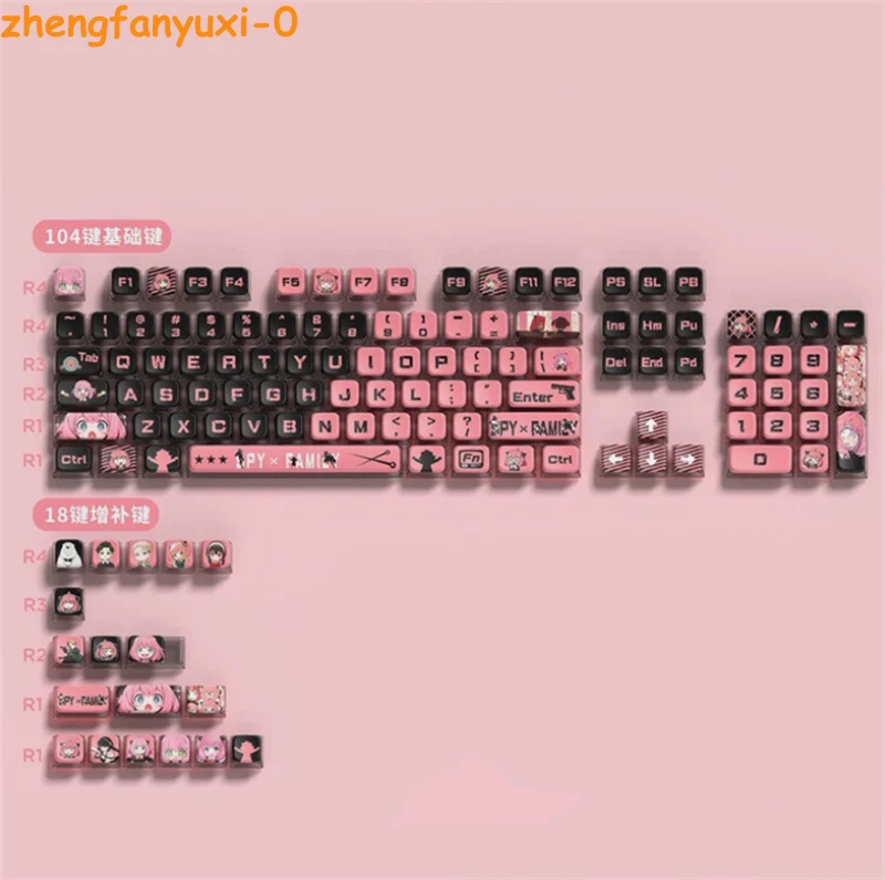 Spy Family Anya Forger Keycaps PBT 122 Keys MSA Height for Cherry MX Keyboard Model