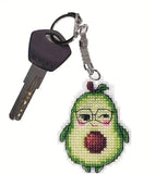 DIY Cross Stitch Kit Stitch Pendant - Avocado on Plastic Canvas Cross Stitch Model
