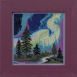 DIY Mill Hill Aurora Borealis Christmas Bead Counted Cross Stitch Picture Kit Model