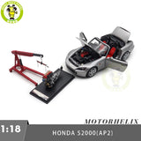 1/18 MOTORHELIX Honda S2000 AP2 Silver Metallic Diecast Model Car Model